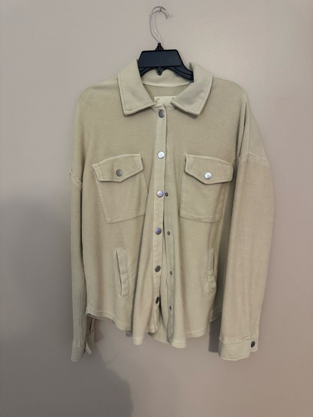 Altar'd State Women's Light Beige Corduroy Shacket
